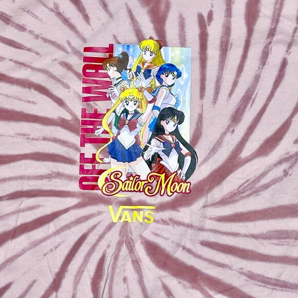 Vans x Sailor Moon Graphic Shirt Long Sleeve Tie Dye Pink Medium Classic Fit New - Picture 3 of 7